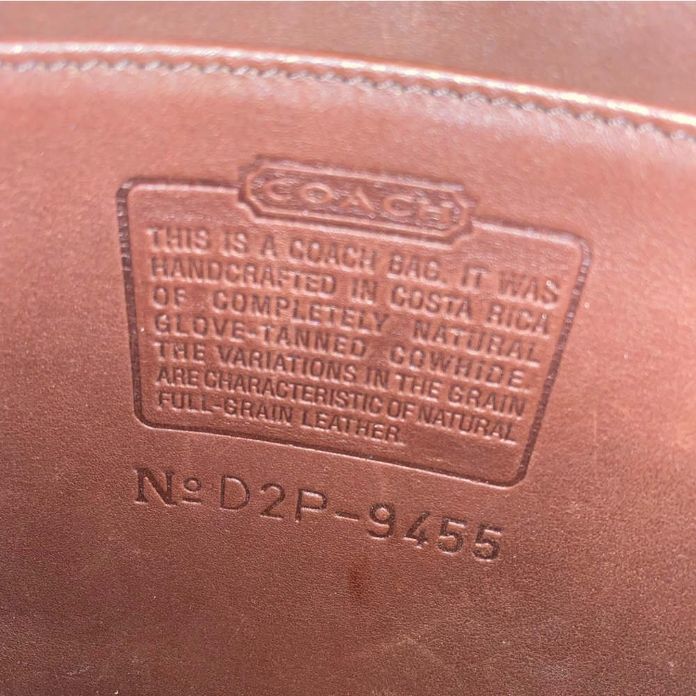 Vintage Coach Basic Bag No. 9455 Mahogany Brown Costa Rica Leather MINT CONDITIO - Picture 9 of 10